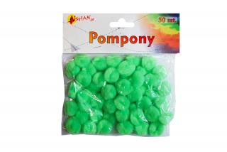 Pompony kolorowe zielone 50 szt Shan SP12