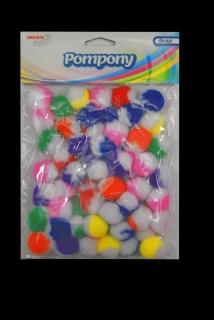 Pompony Mix kolorów 60 szt POM09