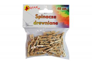 Spinacze drewniane klamerki naturalne 2.5 cm 48 szt Shan SS02