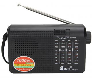 RADIO KUCHENNE PRZENOŚNE RETRO NA BATERIE AKUMULATOR FP-803