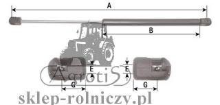 Siłownik gazowy - szyberdach DEUTZ, SAME 04414159