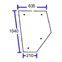 Szyba drzwi tylna Massey Ferguson 3385303M1, 3389398M2, 3389399M1
