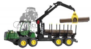 Zabawka BRUDER - John Deere 1210E Forwarder z 4 kłodami drewna i chwytakiem - 02133