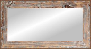 Lustro w drewnianej ramie 110 x 60 cm - białe przecierane