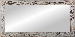 Lustro w drewnianej ramie 110 x 60 cm - białe żebra