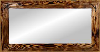 Lustro w drewnianej ramie 110 x 60 cm - podpalane