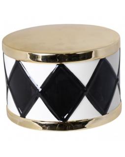 Dekoracja - bębenek ceramiczny Ø 15,5 cm Czarny