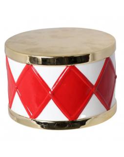 Dekoracja - bębenek ceramiczny Ø 15,5 cm Czerwony