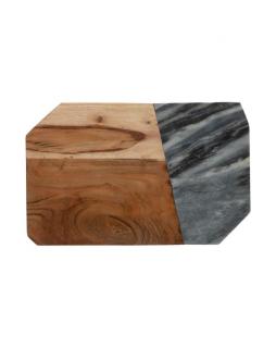 Deska wielokąt, ciemny marmur-drewno, Elements