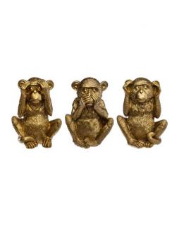 Figurka 3 szt. Monkeys Gold