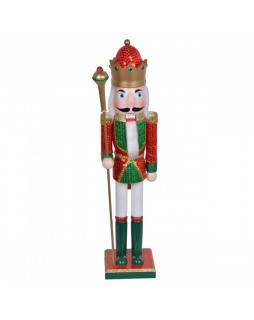 Figurka Dziadek do Orzechów czerwony 62 cm Zielony