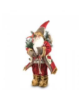 Figurka - św. Mikołaj z choinkami