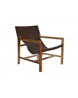Fotel z drewna tekowego 77x66x73 cm  DENNY Ciemnobrązowy