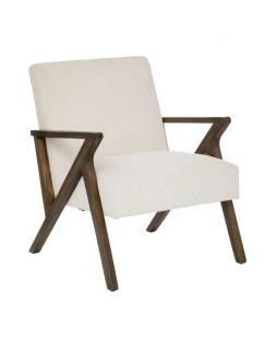 Fotel z drewnianymi podłokietnikami Andria Kremowy