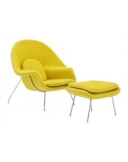 Fotel z podnóżkiem Snagg Żółty