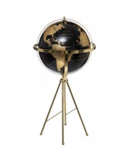 Globus czarno-złoty na trójnogu 75 cm