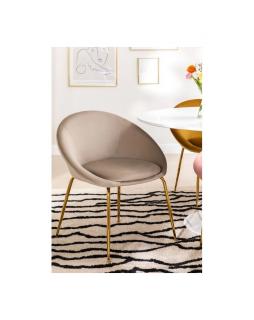 Krzesło aksamitne na złotych nogach Etna Kawa z mlekiem
