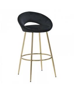 Krzesło barowe hoker Sombre aksamitny Czarny