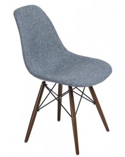 Krzesło Comet DUO niebieskie Drewno brązowe