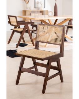 Krzesło drewniane z plecionką wiedeńską Kiemer Brązowy
