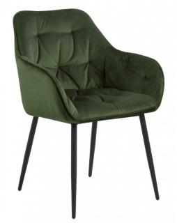 Krzesło fotel tapicerowane Bruce Zielony