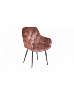 Krzesło-fotel tapicerowane TALITHA Brązowy