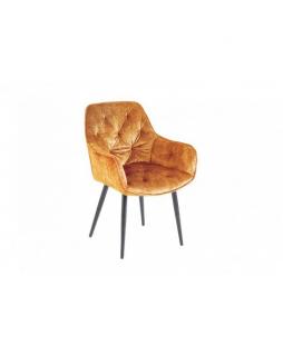 Krzesło-fotel tapicerowane TALITHA Musztardowy