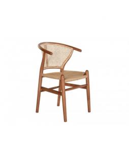 Krzesło KAREKLA 80x48x56 cm z rattanem Brązowy