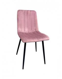 Krzesło LARA welur, metal Różowy