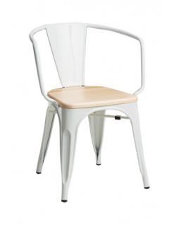 Krzesło Metalove Arms Biały Sosna naturalna