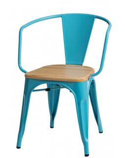 Krzesło Metalove Arms Niebieski Sosna naturalna