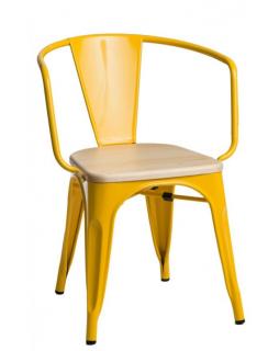 Krzesło Metalove Arms Żółty Sosna naturalna