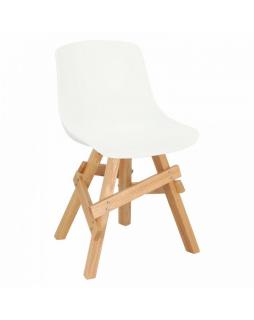 Krzesło na drewnianej podstawie Woodrow Biały