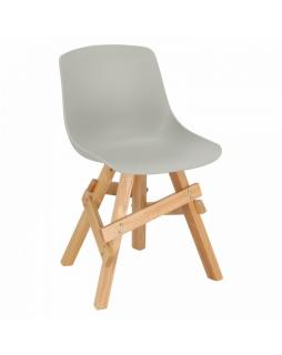Krzesło na drewnianej podstawie Woodrow Szary