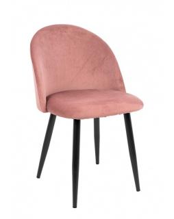 Krzesło NICOLE  welur, metal Różowy