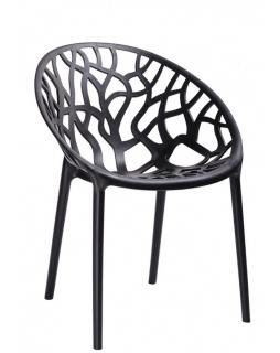 Krzesło polipropylen Coral białe/czarne Czarny