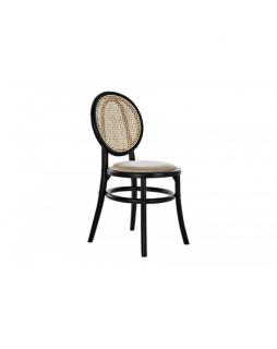 Krzesło Rattanowe KITI-I tapicerowane 89x43x43 Cm Czarny