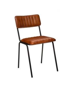 Krzesło skórzane retro Isak 78 cm Czekoladowy