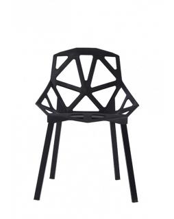 Krzesło SPLIT MAT- polipropylen, podstawa metalowa Czarny