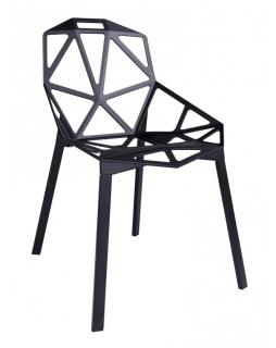 Krzesło SPLIT PREMIUM czarne/białe - aluminium Czarny