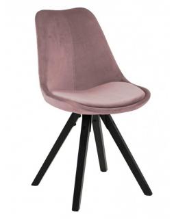 Krzesło tapicerowane welwet Marcus Różowy
