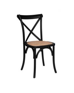 Krzesło Vintage drewniane z plecionką wiedeńską czarne