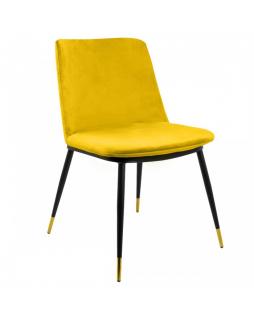 Krzesło welurowe Emma Żółty