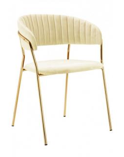 Krzesło welurowe Milargo Beżowy