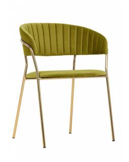 Krzesło welurowe Milargo Zielony