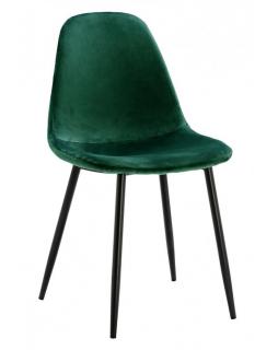 Krzesło welwetowe Lucia Ciemny zielony