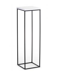 Kwietnik metalowy z MDF biały 80 cm Biały