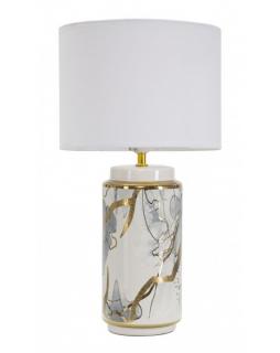 Lampa stołowa ceramiczna GLAM ABSTRACT Ø 25x48 cm Biały