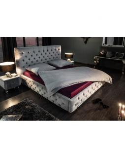 Łóżko 160x200 cm aksamitne BERUBETTO Szary