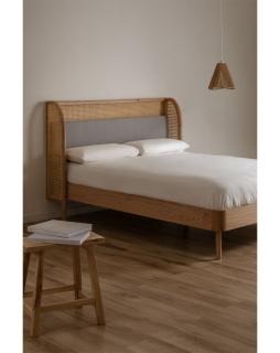 Łóżko do sypialni z plecionką 150x200 cm